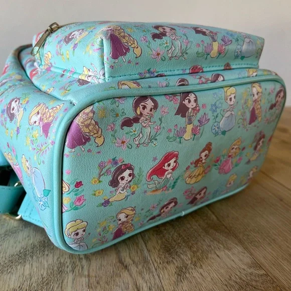 EUC Loungefly Disney Princess Chibi mint blue teal women’s mini backpack Ariel - Picture 5 of 7
